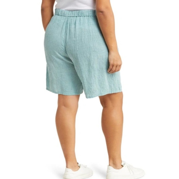 Eileen Fisher Puckered Organic Linen Mid-Thigh Bermuda Shorts NWT 2X - Picture 8 of 11